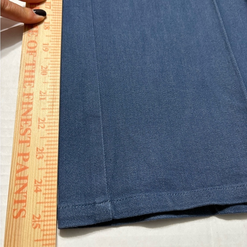 Meg Denim Blue Trousers/Palazzo Wide Leg, Ultra High Rise. Adj. Ankle, Pockets. - Picture 10 of 16